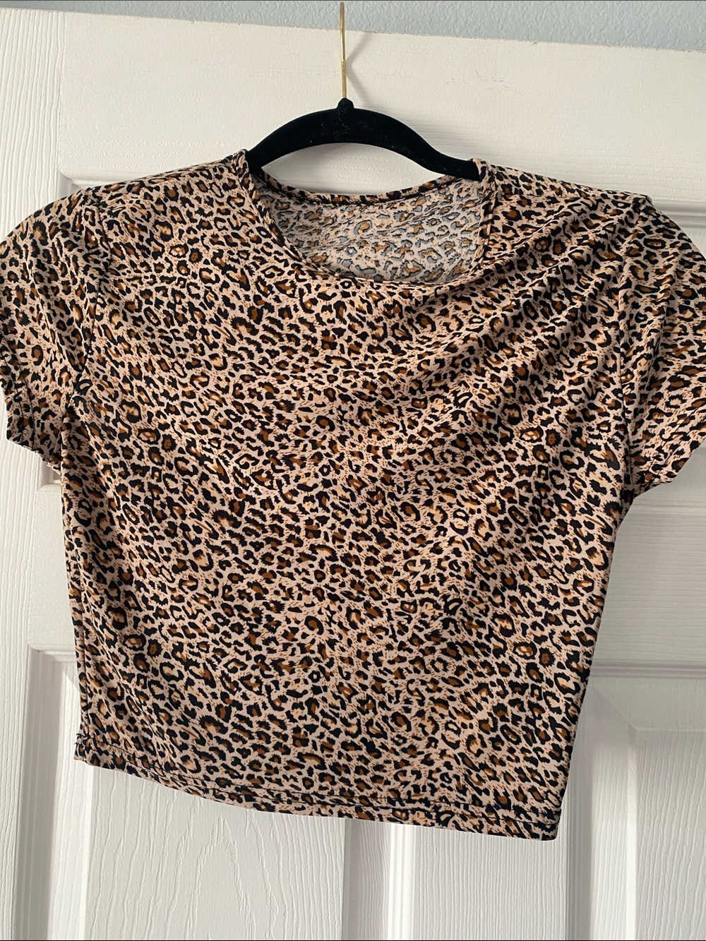 SHEIN Leopard Print Crop Top - Brown & Black